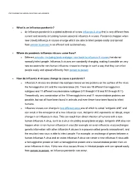 Cdc Pandemic Influenza Questions and Answers 10-20-2017