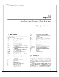 Chapter 18 Analysis and Design of Ship Structure
