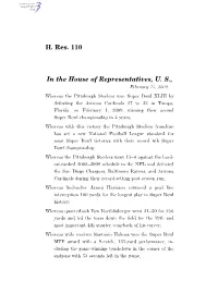 H. Res. 110 in the House of Representatives, U