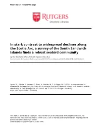 In Stark Contrast to Widespread Declines Along the Scotia Arc, a Survey of the South Sandwich Islands Finds a Robust Seabird Community