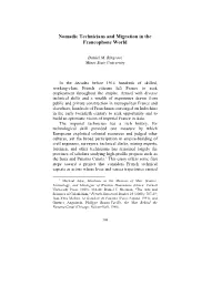 Nomadic Technicians and Migration in the Francophone World