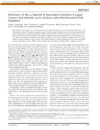 REPORT Deficiency of the a Subunit of Succinate–Coenzyme a Ligase