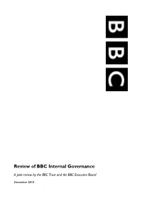Review of BBC Internal Governance