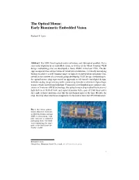 The Optical Mouse: Early Biomimetic Embedded Vision