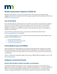 Worker Protections Related to COVID-19