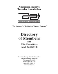 Directory of Members and 2014 Committees (As of April 2014)