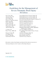 Guidelines for the Management of Severe Traumatic Brain Injury 4Th Edition