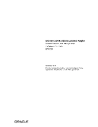 Oracle Fusion Middleware Application Adapters Installation Guide for Oracle Weblogic Server, 11G Release 1 (11.1.1.4.0) E17054-06
