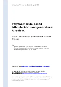 Polysaccharide-Based Triboelectric Nanogenerators: a Review
