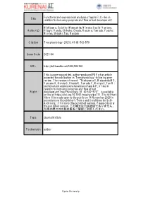Title Functional and Expressional Analyses of Apple FLC-Like In