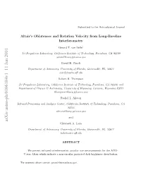 Altair's Oblateness and Rotation Velocity