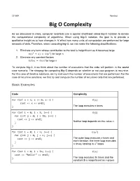 Big O Complexity