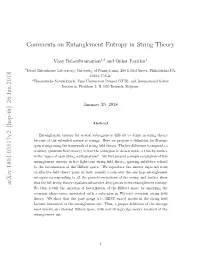 Comments on Entanglement Entropy in String Theory Arxiv:1801.03517