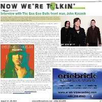 Interview with the Goo Goo Dolls Front Man, John Rzeznik