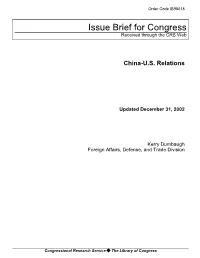 Issue Brief for Congress Received Through the CRS Web