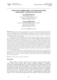 Lithuanian Territories Contaminated with Explosives: Case Study of Kaunas