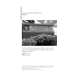 Michigan State University Commencement Spring 2021