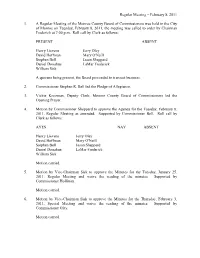 Regular Meeting – February 8, 2011 1. a Regular Meeting of the Monroe