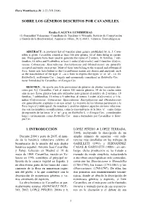 Sobre Los Géneros Descritos Por Cavanilles