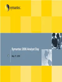 Symantec 2006 Analyst Day