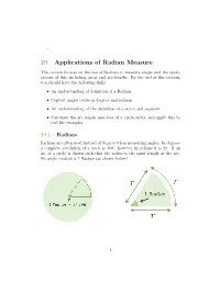 29 Applications of Radian Measure
