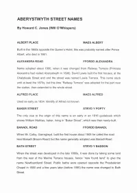 Aberystwyth Street Names