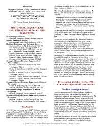 Brief History of the Michigan Geological Survey – Page 1 of 6 Understanding of the Michigan Basin