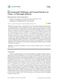 Environmental Challenges and Current Practices in China—A Thorough Analysis