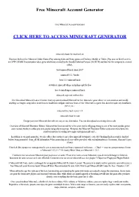 Free Minecraft Account Generator