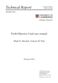 Fresh Objective Caml User Manual