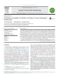 Prediction of Abundance of Beetles According to Climate Warming in South Korea