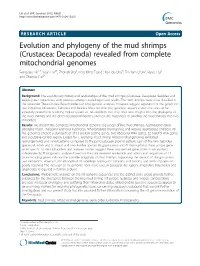 Revealed from Complete Mitochondrial Genomes Feng-Jiau Lin1†, Yuan Liu2†, Zhongli Sha2, Ling Ming Tsang3, Ka Hou Chu3, Tin-Yam Chan4, Ruiyu Liu2 and Zhaoxia Cui2*