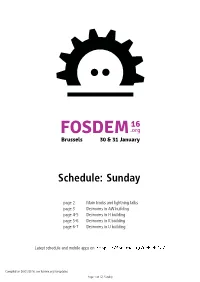 Schedule: Sunday
