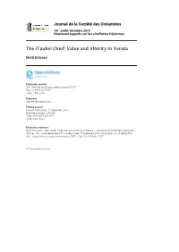 The Itaukei Chief: Value and Alterity in Verata