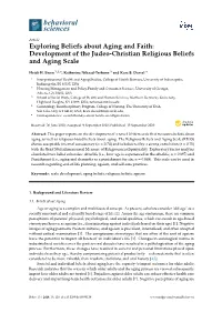 Development of the Judeo-Christian Religious Beliefs and Aging Scale