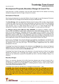 Development Proposals, Boundary Changes & Council