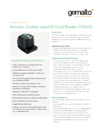 Gemalto Double-Sided ID Card Reader CR5400