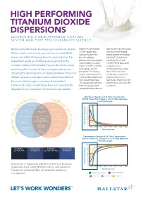 HIGH PERFORMING TITANIUM DIOXIDE DISPERSIONS (Continued)