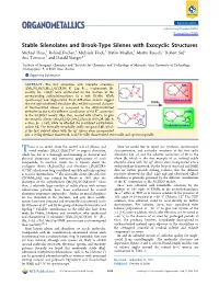 Stable Silenolates and Brook-Type Silenes with Exocyclic Structures