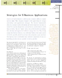 Strategies for E-Business Applications