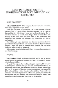 The If/When/How of Disclosing to an Employer