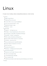 All About Linux Including Various Configuration Procedures, Scripts and Tips