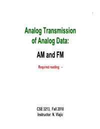 Analog Transmission of Analog Data: AM and FM
