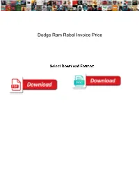 Dodge Ram Rebel Invoice Price