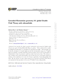 Extended Riemannian Geometry III: Global Double Field Theory With