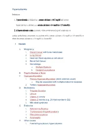 Hypercalcemia