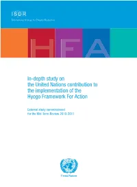 In-Depth Study on the United Nations Contribution to the Implementation of the Hyogo Framework for Action