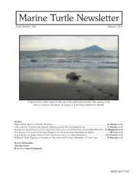 Marine Turtle Newsletter Issue Number 160 January 2020