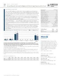 Q2 21 Virtus Allianzgi Artificial Intelligence & Technology Opportunities Fund As of 6/30/2021