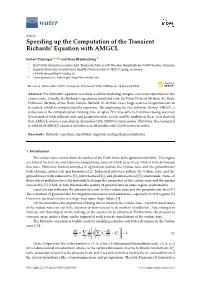 Speeding up the Computation of the Transient Richards' Equation With
